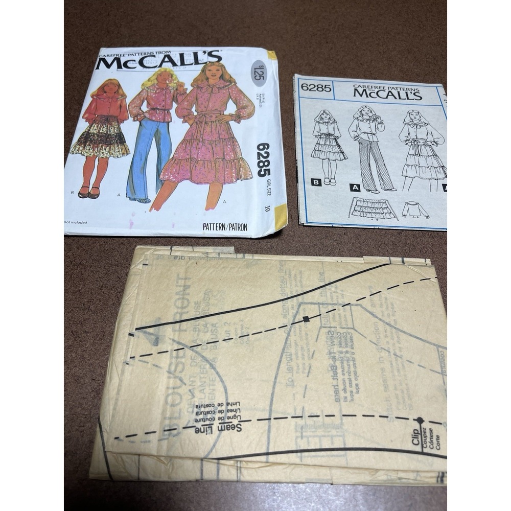 McCalls 6285 Girls Top And Skirt Size 10